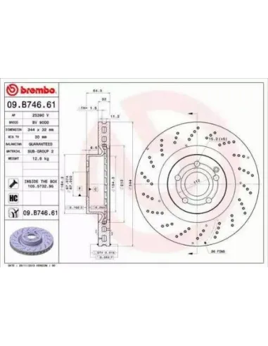 09.B746.61 Disco de freno Brembo