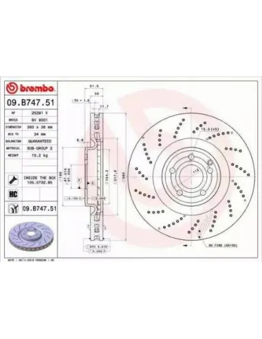 09.B747.51 Disco de freno Brembo