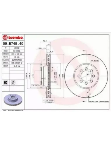 09.B749.40 Disco de freno Brembo