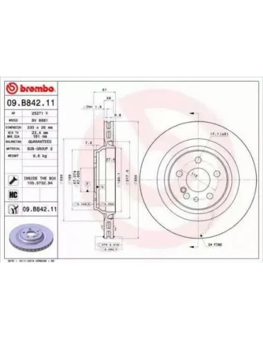 09.B842.11 Disco de freno Brembo