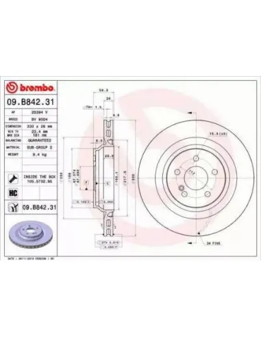 09.B842.31 Disco de freno Brembo