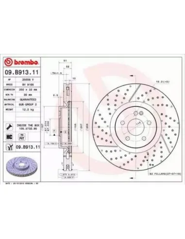 09.B913.11 Disco de freno Brembo