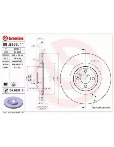 09.B956.11 Disco de freno Brembo