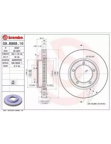 09.B968.10 Disco de freno Brembo