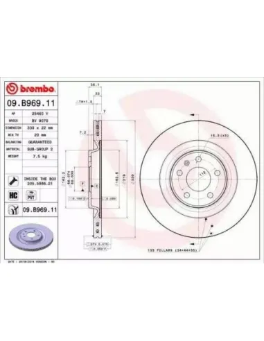 09.B969.11 Disco de freno Brembo