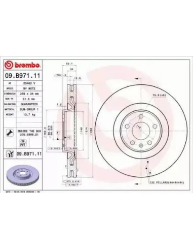 09.B971.11 Disco de freno Brembo