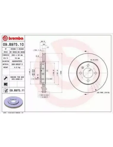 09.B975.10 Disco de freno Brembo