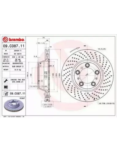 09.C087.11 Disco de freno Brembo