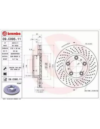 09.C095.11 Disco de freno Brembo