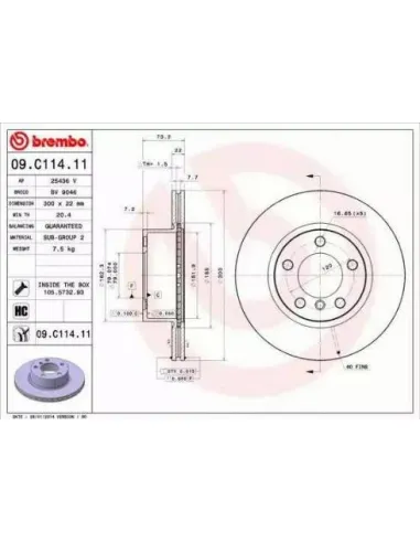 09.C114.11 Disco de freno Brembo