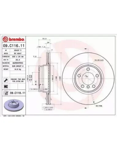 09.C116.11 Disco de freno Brembo