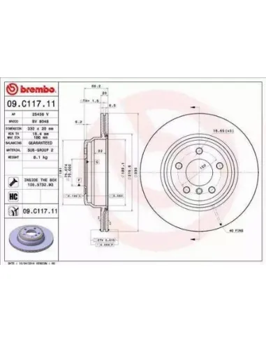 09.C117.11 Disco de freno Brembo