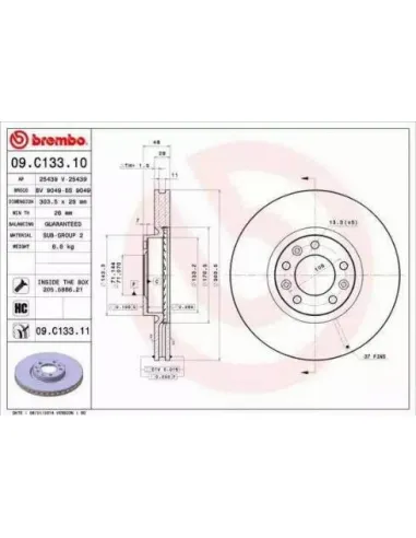 09.C133.11 Disco de freno Brembo