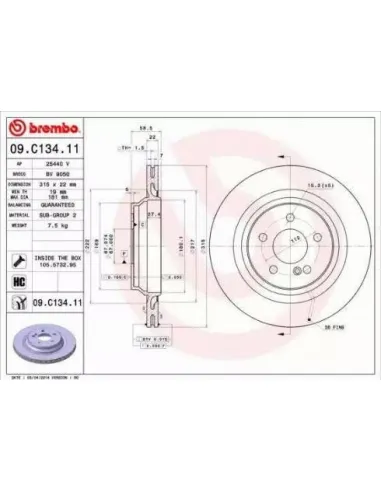 09.C134.11 Disco de freno Brembo