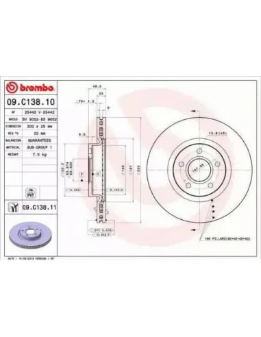 09.C138.10 Disco de freno Brembo