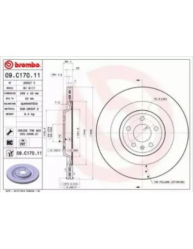 09.C170.11 Disco de freno Brembo