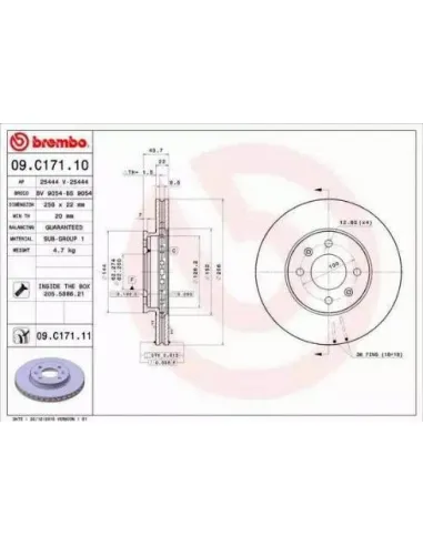 09.C171.10 Disco de freno Brembo