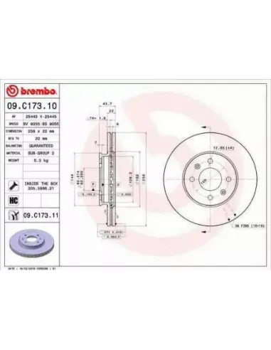 09.C173.11 Disco de freno Brembo