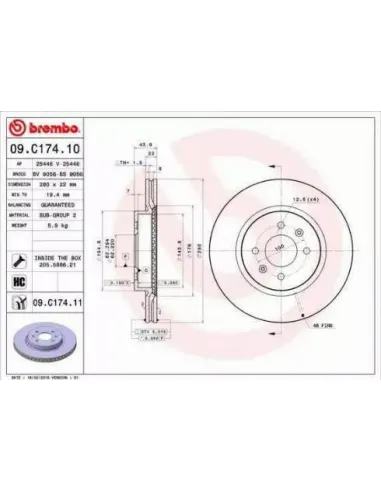 09.C174.10 Disco de freno Brembo