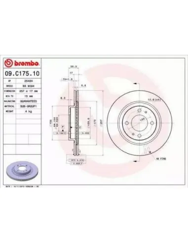 09.C175.11 Disco de freno Brembo