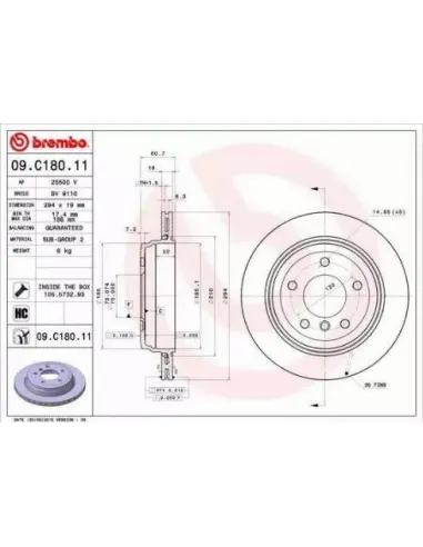 09.C180.11 Disco de freno Brembo