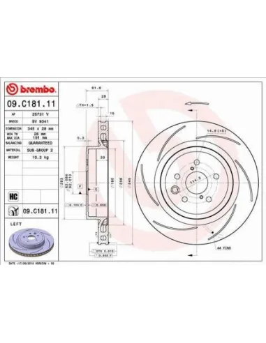 09.C181.11 Disco de freno Brembo