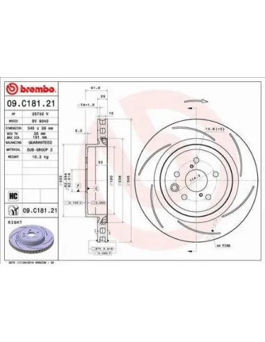 09.C181.21 Disco de freno Brembo