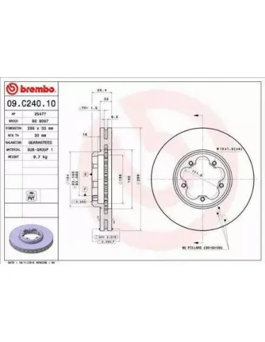 09.C240.10 Disco de freno Brembo