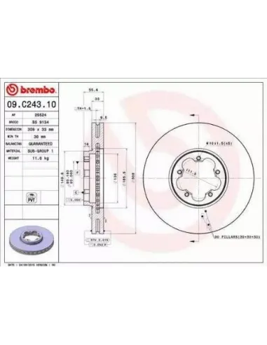 09.C243.10 Disco de freno Brembo