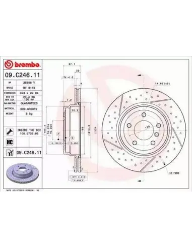 09.C246.11 Disco de freno Brembo