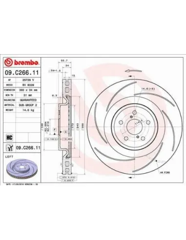 09.C266.11 Disco de freno Brembo