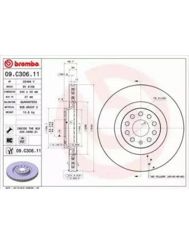 09.C306.11 Disco de freno Brembo