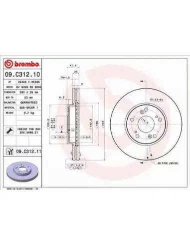 09.C312.11 Disco de freno Brembo