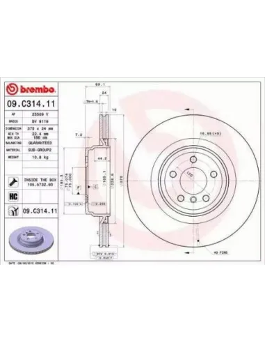 09.C314.11 Disco de freno Brembo