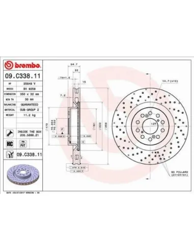 09.C338.11 Disco de freno Brembo