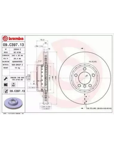 09C39713 Disco de freno Brembo