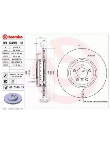 09C39913 Disco de freno Brembo