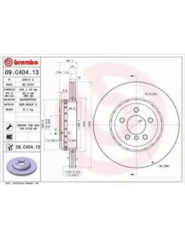 09C40413 Disco de freno Brembo