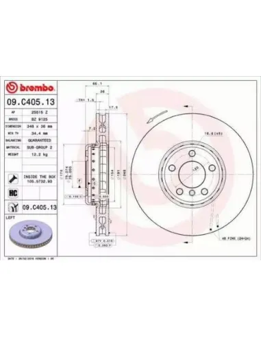 09C40513 Disco de freno Brembo