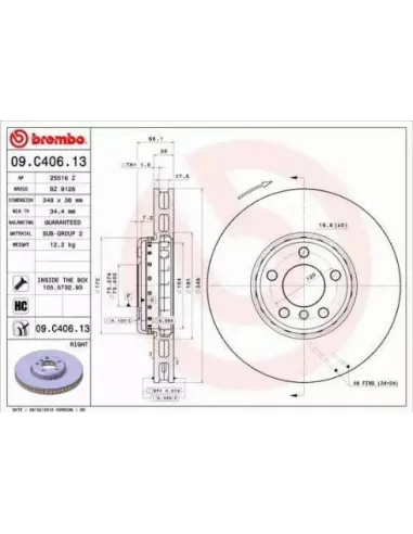 09C40613 Disco de freno Brembo