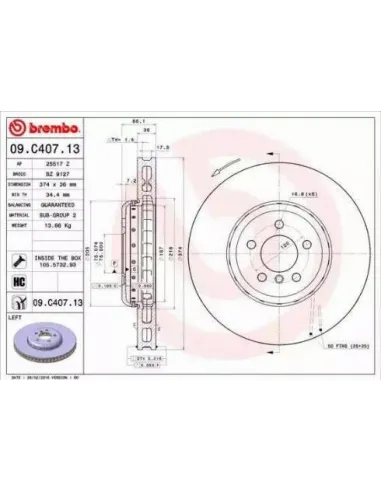 09C40713 Disco de freno Brembo