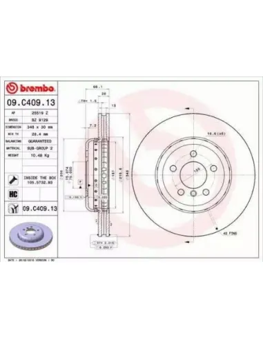 09C40913 Disco de freno Brembo