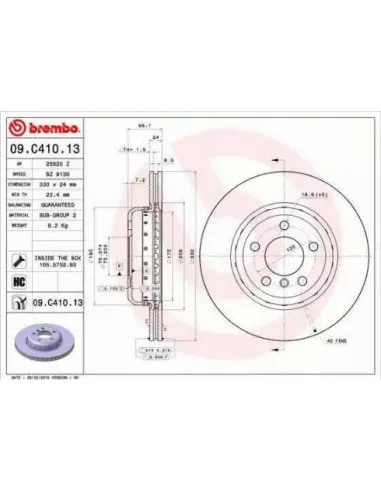 09C41013 Disco de freno Brembo