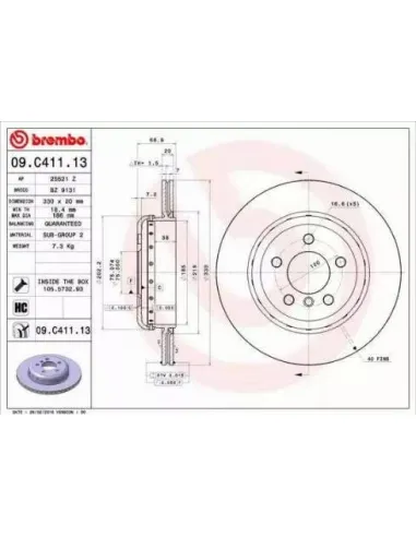 09C41113 Disco de freno Brembo