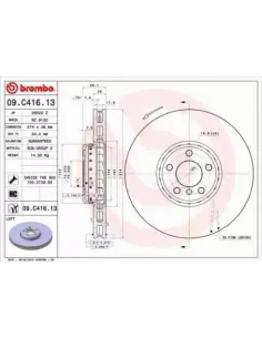 09C41613 Disco de freno Brembo