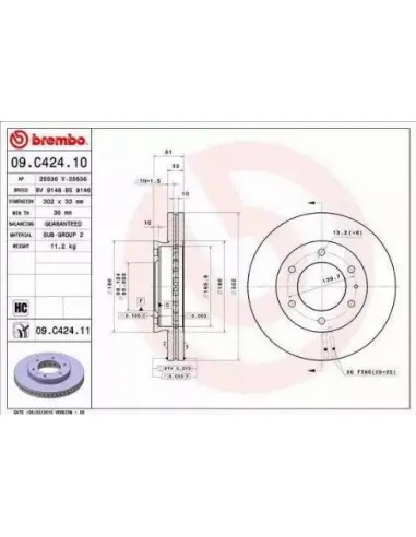 09.C424.11 Disco de freno Brembo