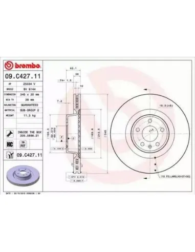 09.C427.11 Disco de freno Brembo