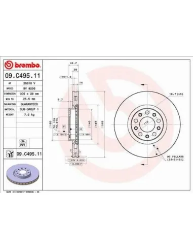 09.C495.11 Disco de freno Brembo