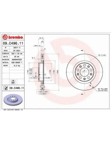 09.C496.11 Disco de freno Brembo