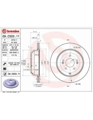 09.C503.11 Disco de freno Brembo